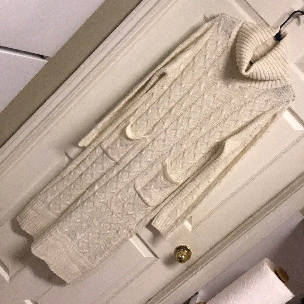 ❤️ LONG Cable Knit Sweater Dress Sz L ❤️